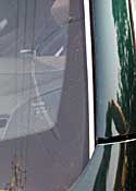 自動車ガラスひび修理の解説図・飛び石傷